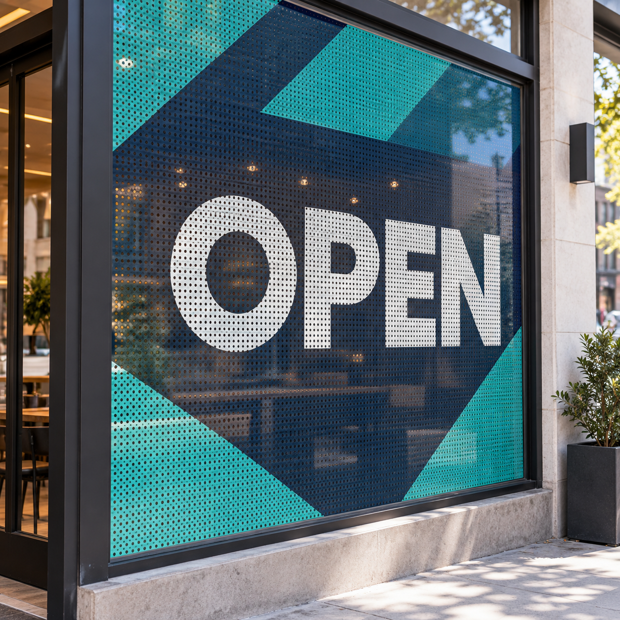 Perforated Window Signs or One Way Vision Signs