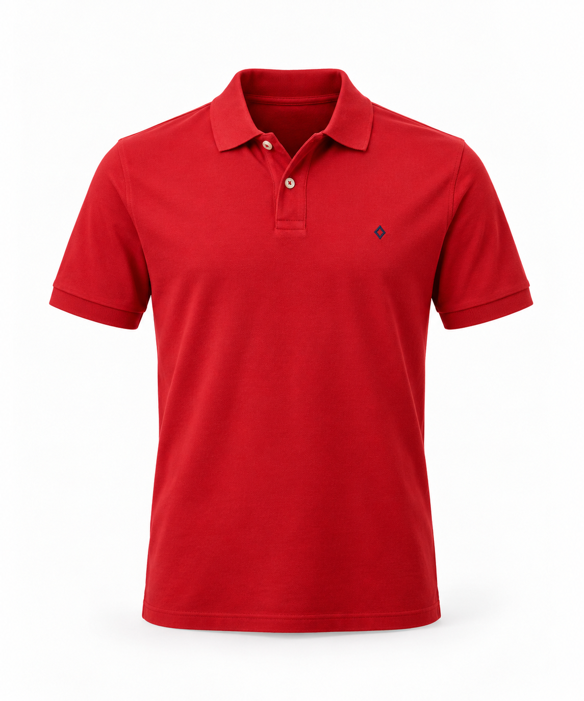 Men's Red Cotton Polo Shirt - Embroidered