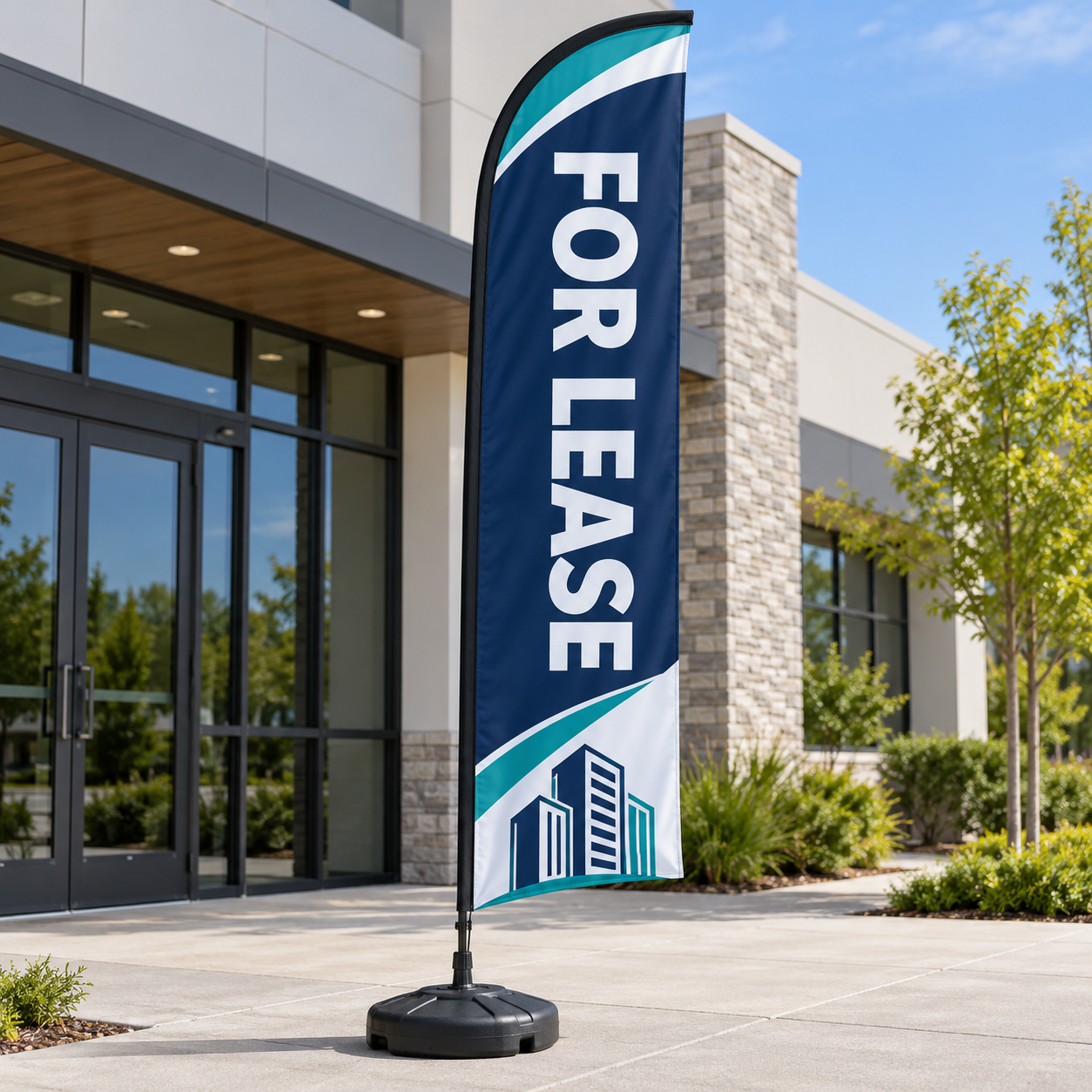 Pre-Printed For Lease Feather Flag