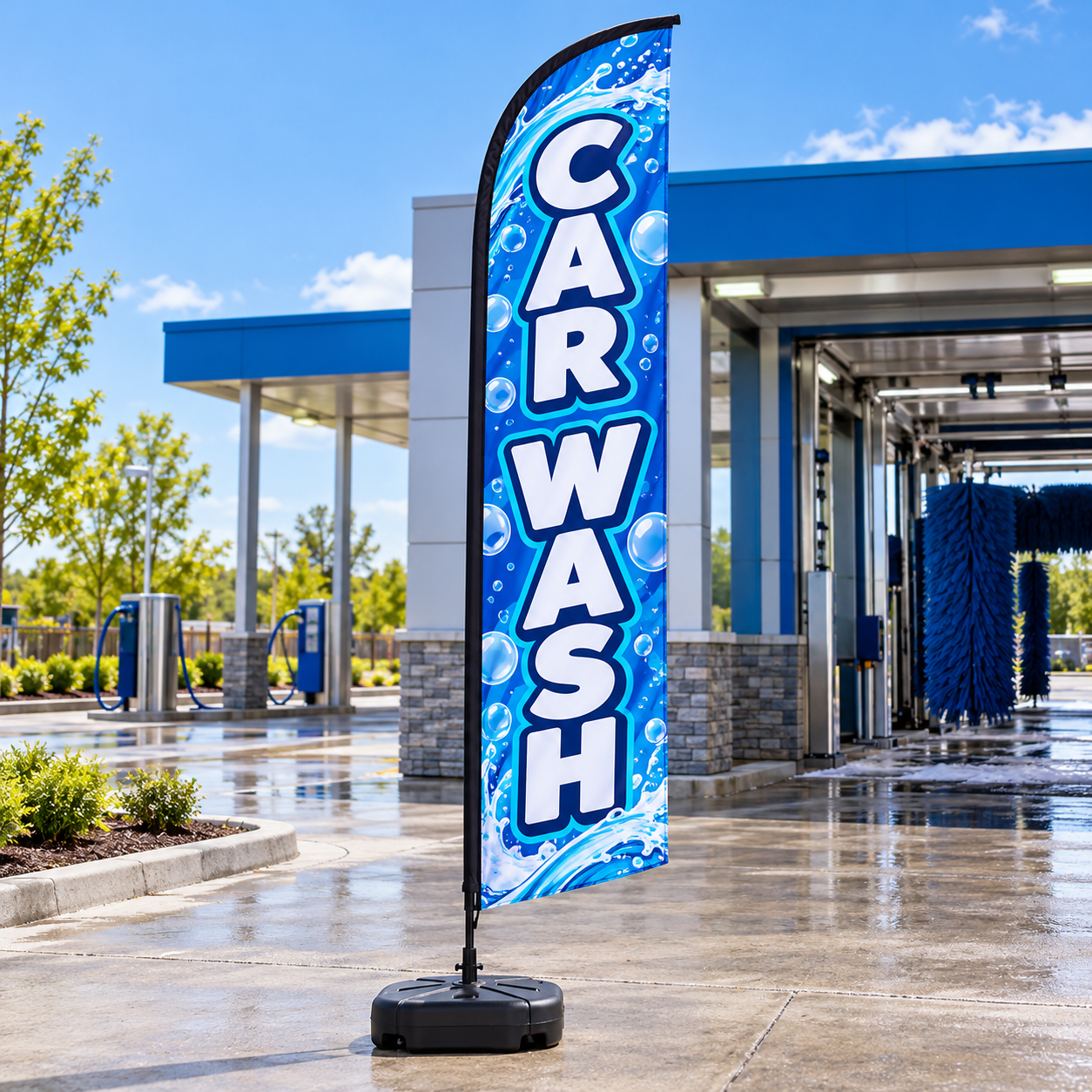 Pre-Printed Car Wash Feather Flag