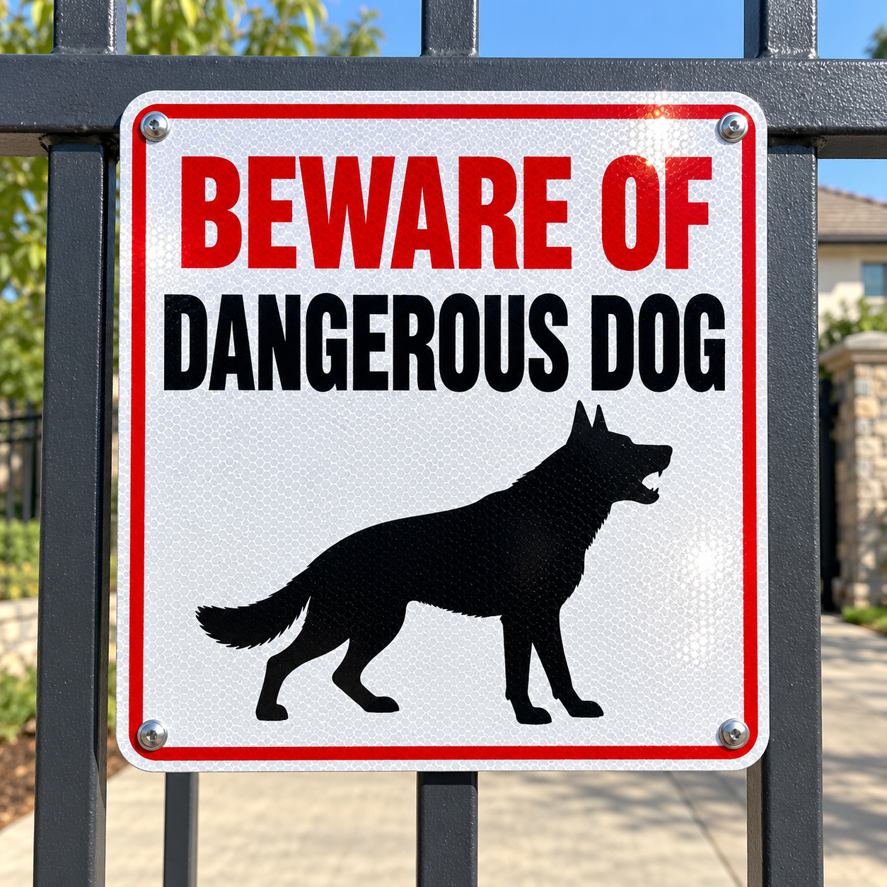 Beware of Dangerous Dog Aluminum Sign (EGR Reflective)