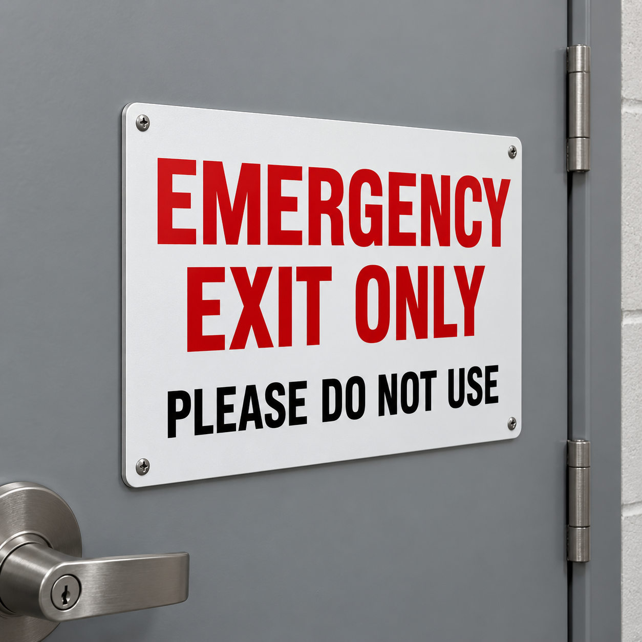 Emergency Exit Only Please Do Not Use Aluminum Sign (Non Reflective)