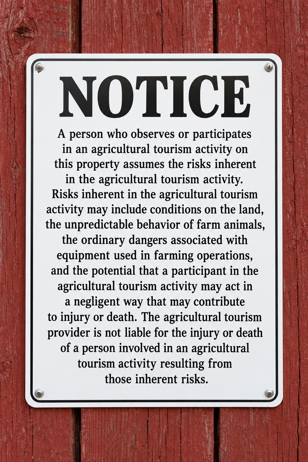 Wisconsin Agritourism Aluminum Sign (Non Reflective)