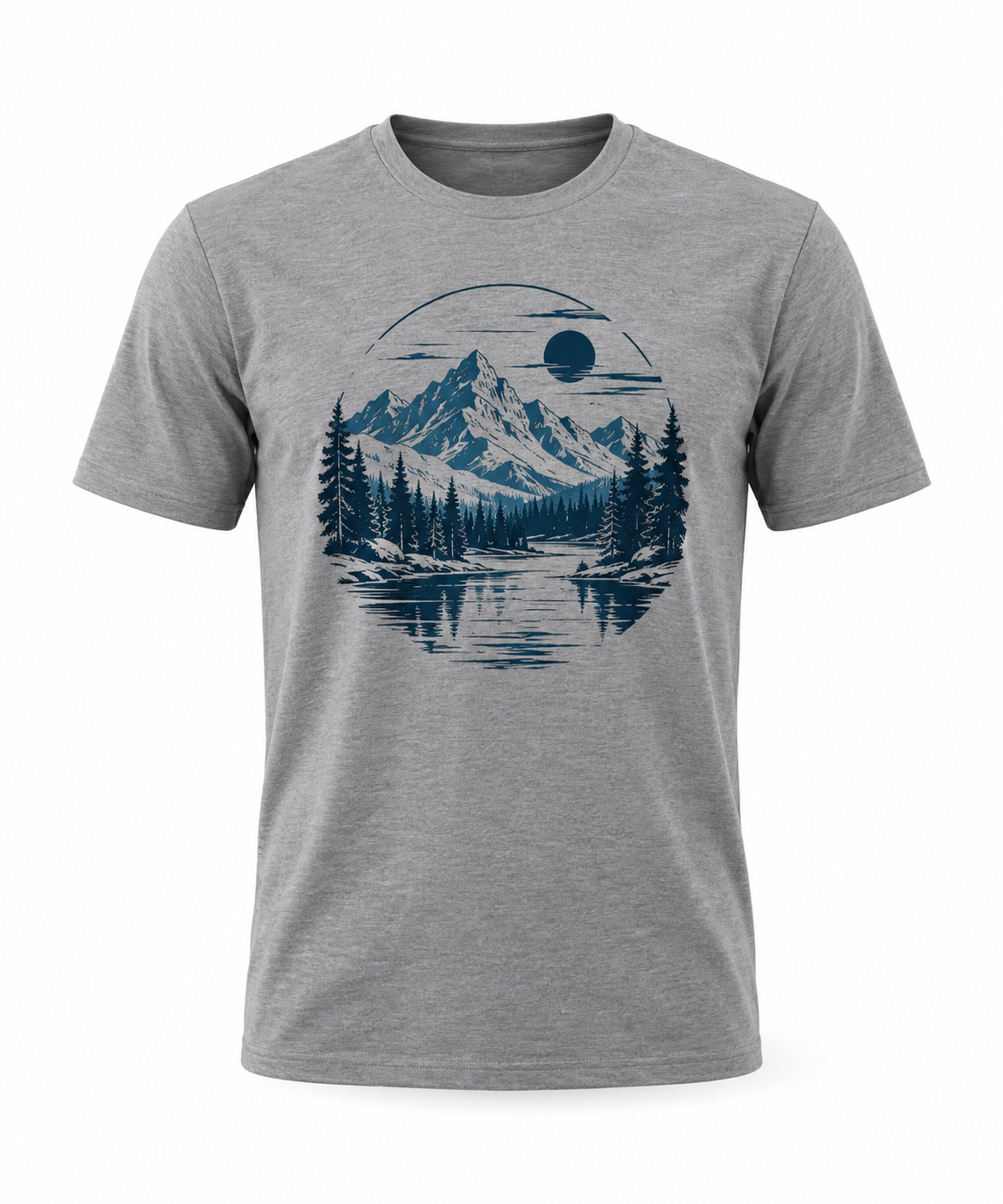 Men's Grey Printed T-Shirt - Crew Neck