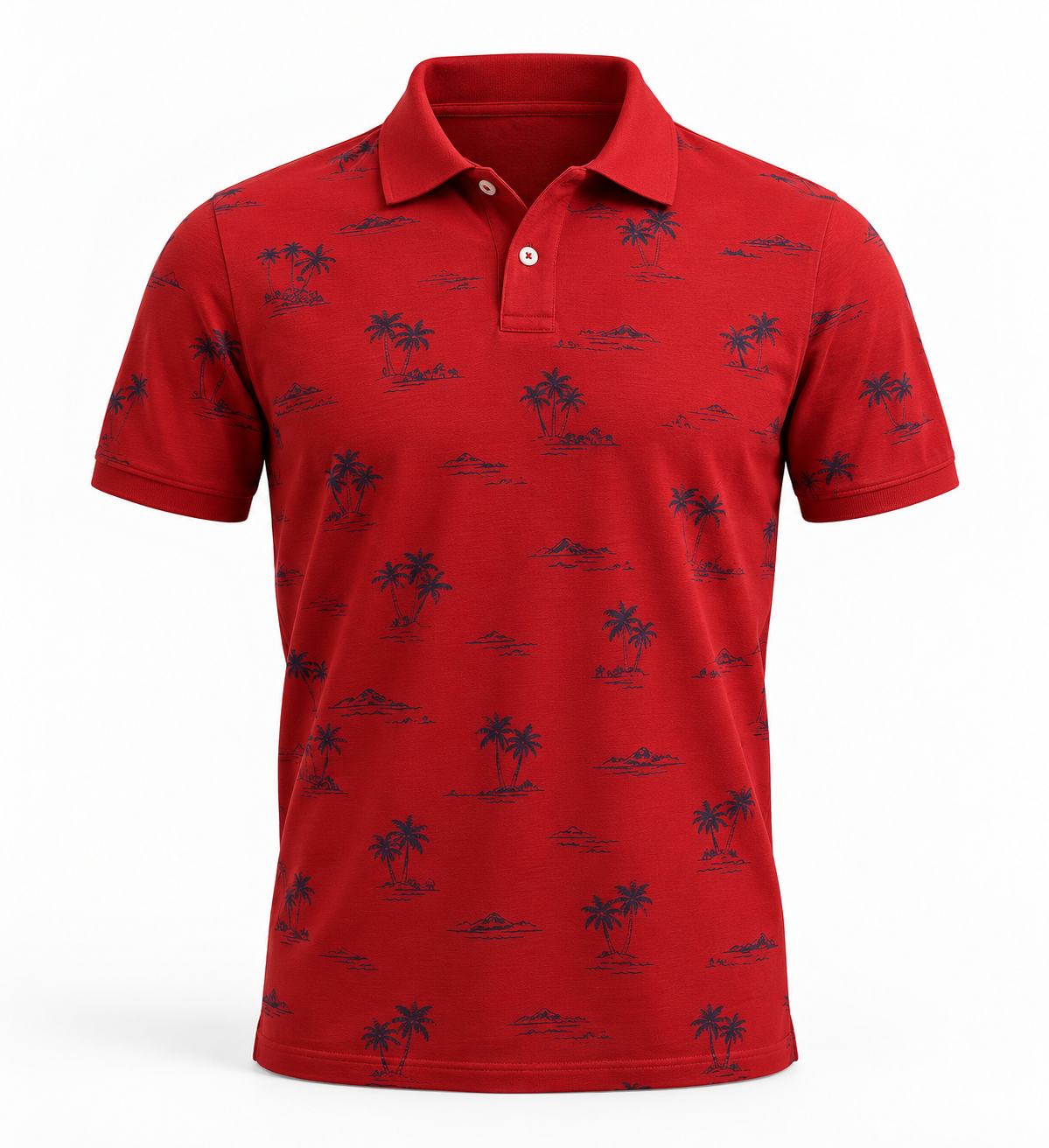 Men's Red Polo Shirt - Printed