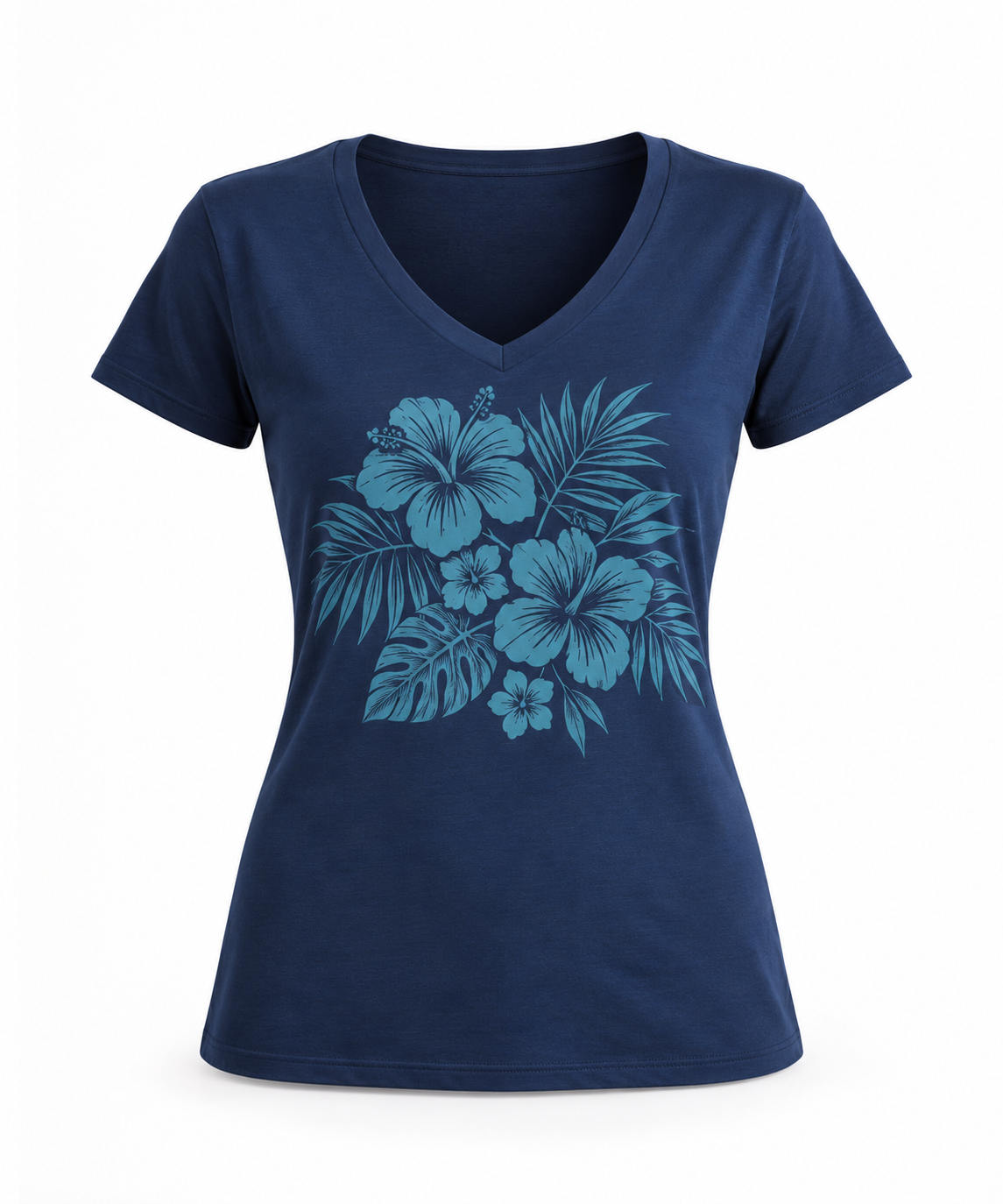Women's Printed T-Shirt - V Neck