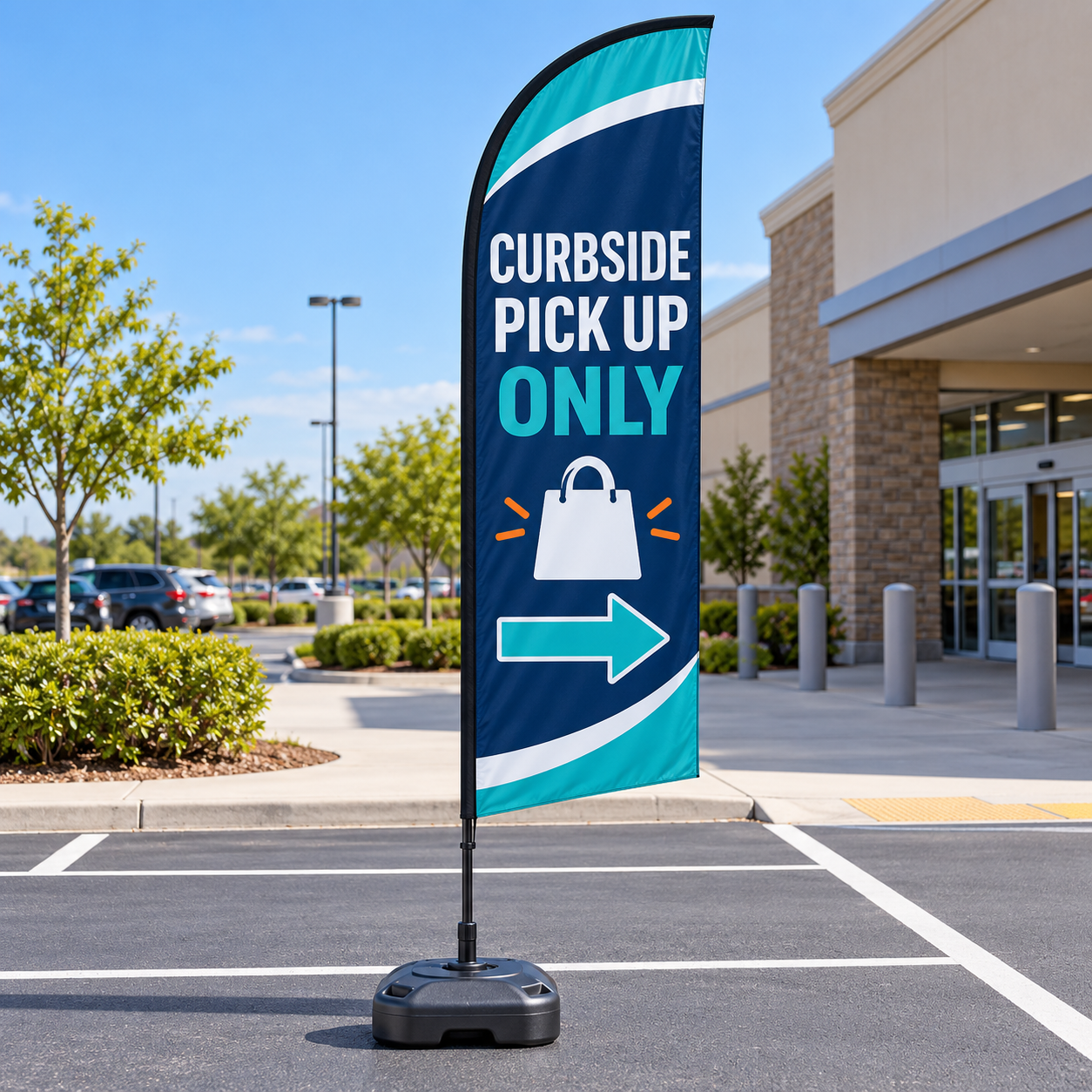 Pre-Printed Curbside Pick Up Only Feather Flag