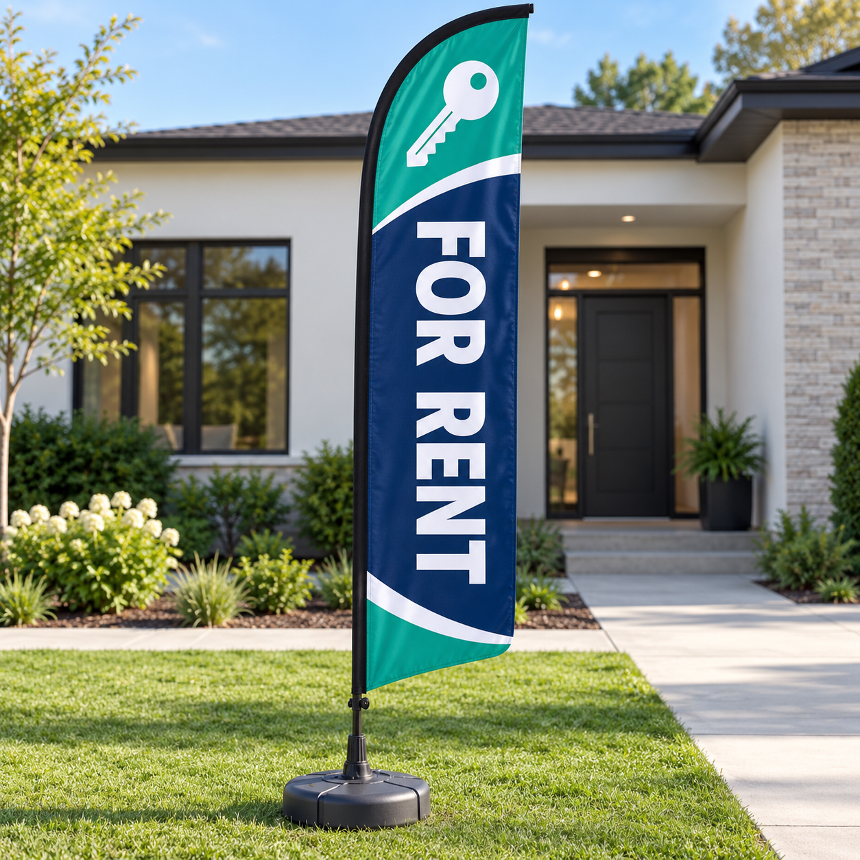 Pre-Printed For Rent Feather Flag Main product image