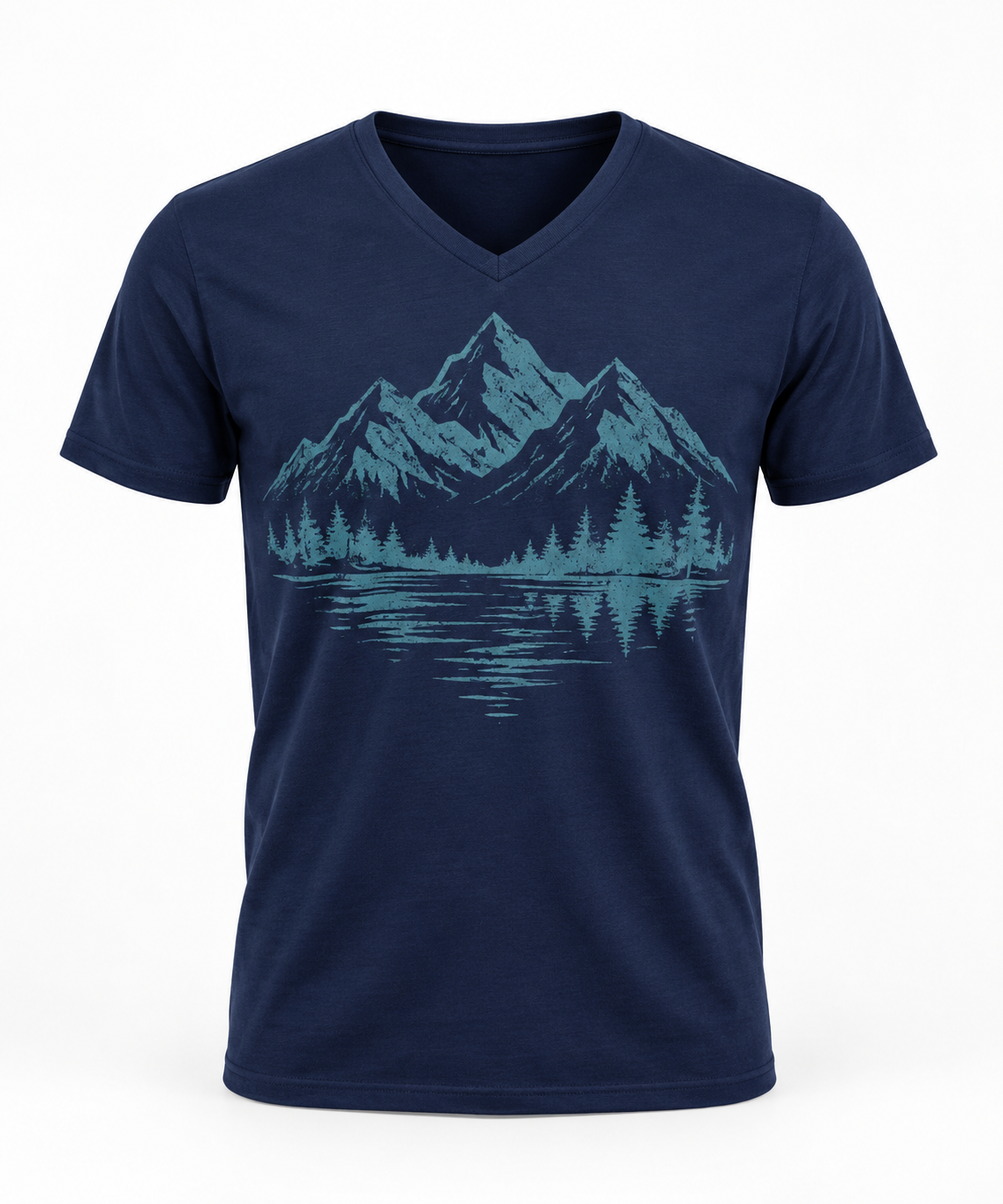 Men's Printed T-Shirt - V Neck