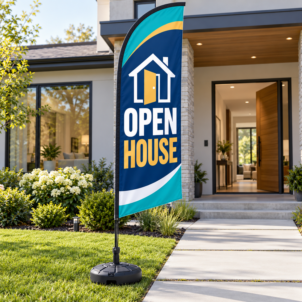 Pre-Printed Open House Feather Flag Main product image