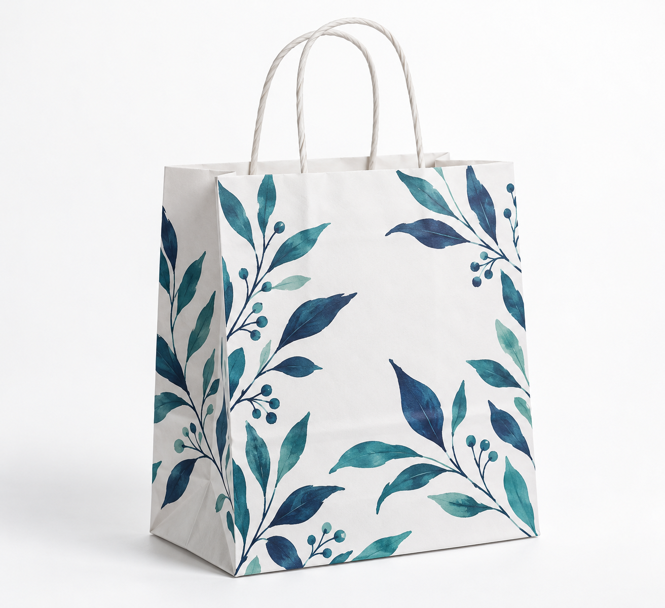 Printed White Paper Shopping Bags
