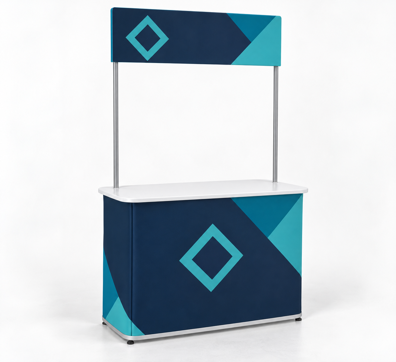 Promotional Counter with Header and Storage