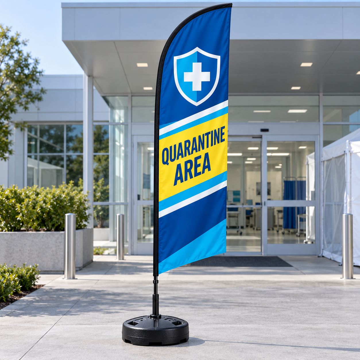 Pre-Printed Quarantine Area Feather Flag Outdoor events