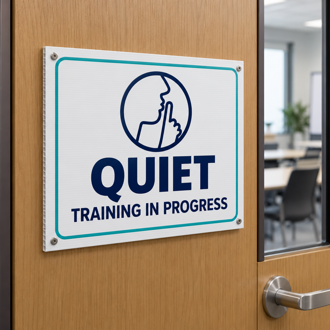 Quiet, Training In Progress Corflute Sign (Non Reflective) Outdoor events