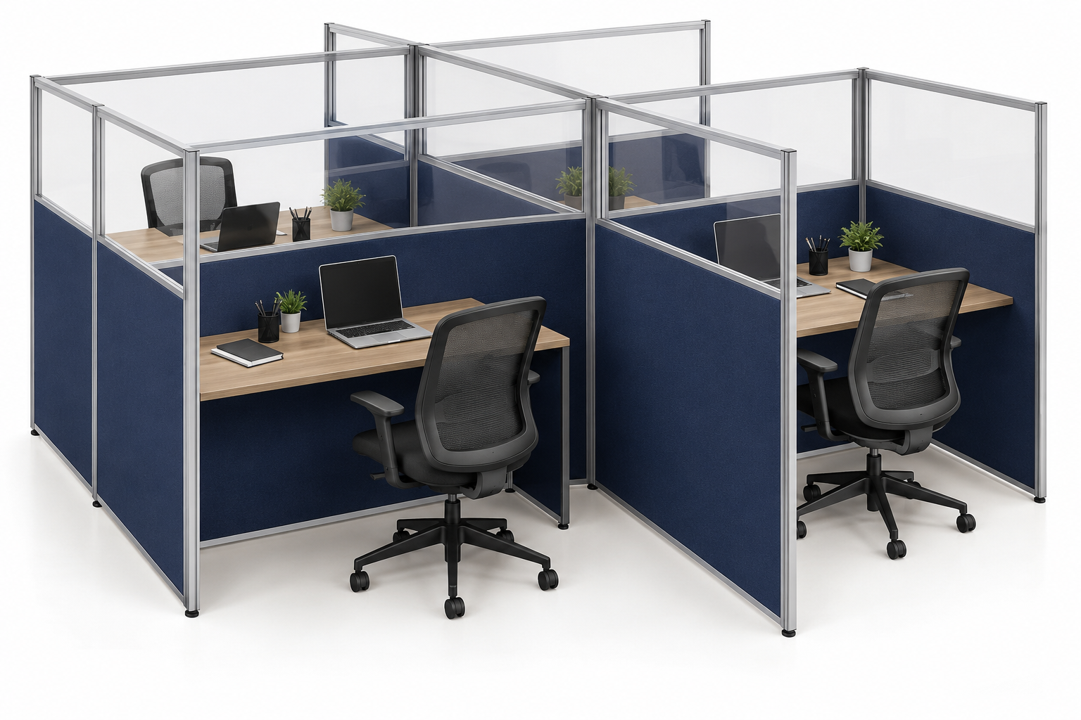 SEG Office Desk Partitions - 4 Desk