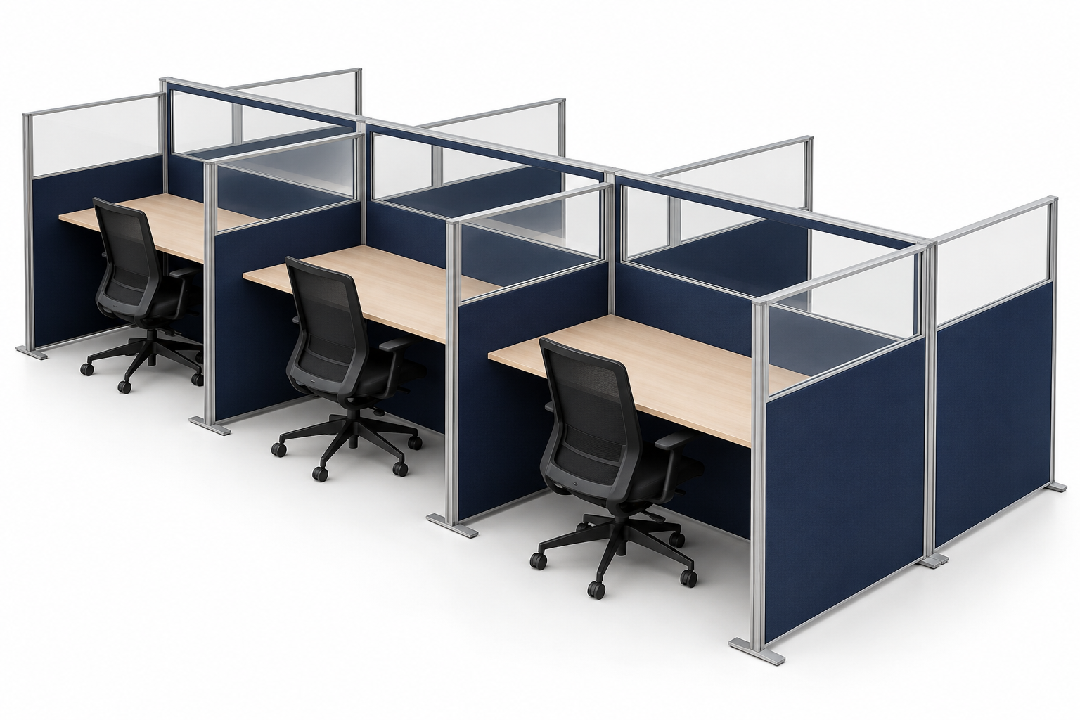 SEG Office Desk Partitions - 6 Desk