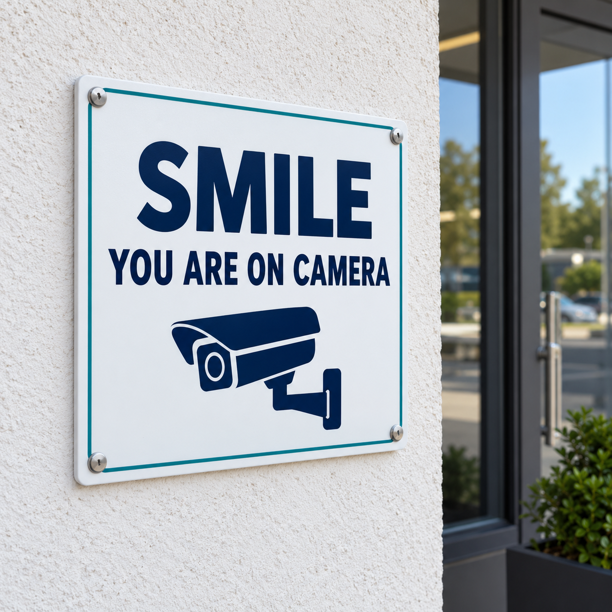 Smile You Are On Camera Plastic Sign