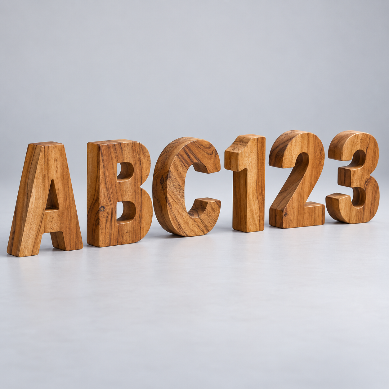 Teakwood Letters and Numbers