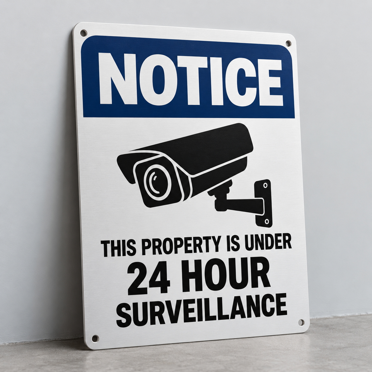 This Property Is Under 24 Hour Surveillance Aluminum Sign (Non Reflective)
