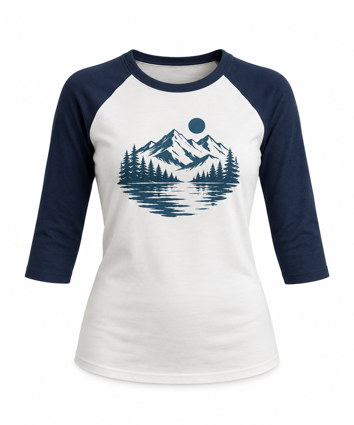 Women's Printed Raglan T-Shirt - 3/4 Sleeves