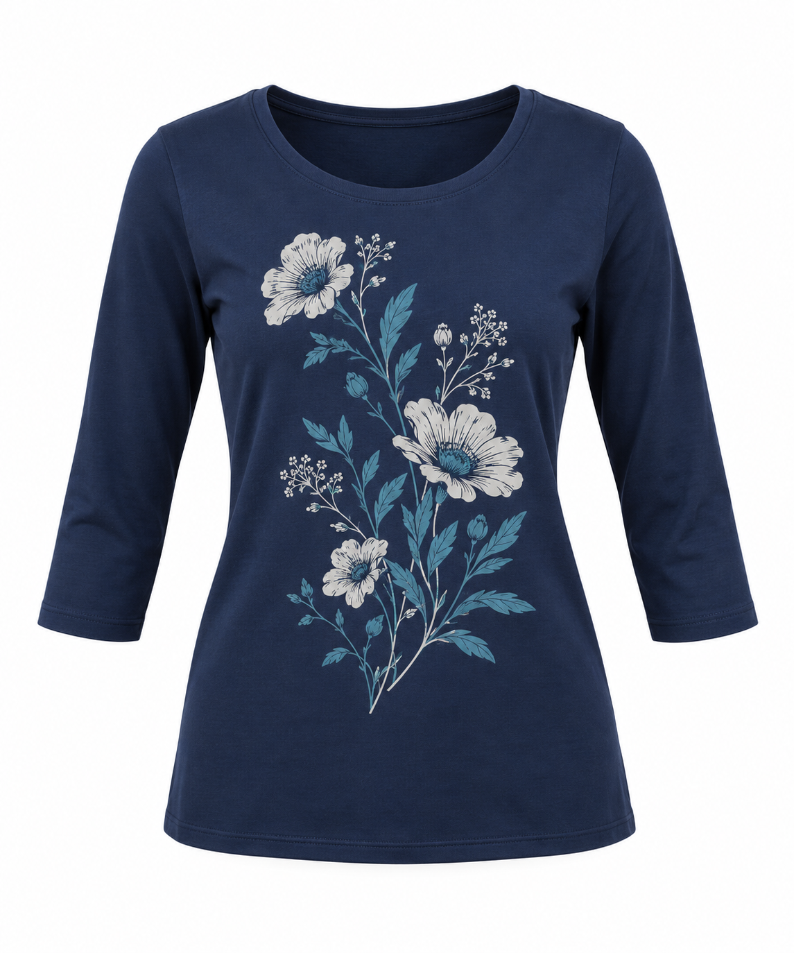 Women's Printed T-Shirt - 3/4 Sleeves